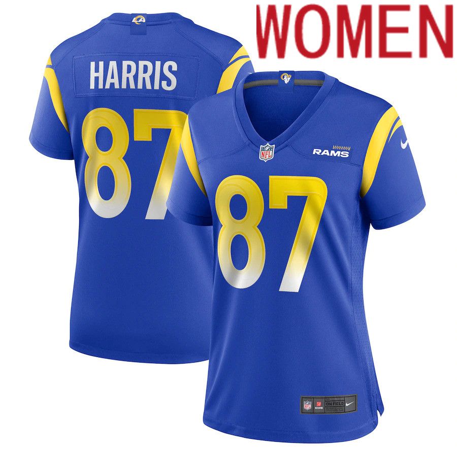 Women Los Angeles Rams #87 Jacob Harris Nike Royal Game Player NFL Jersey->women nfl jersey->Women Jersey
